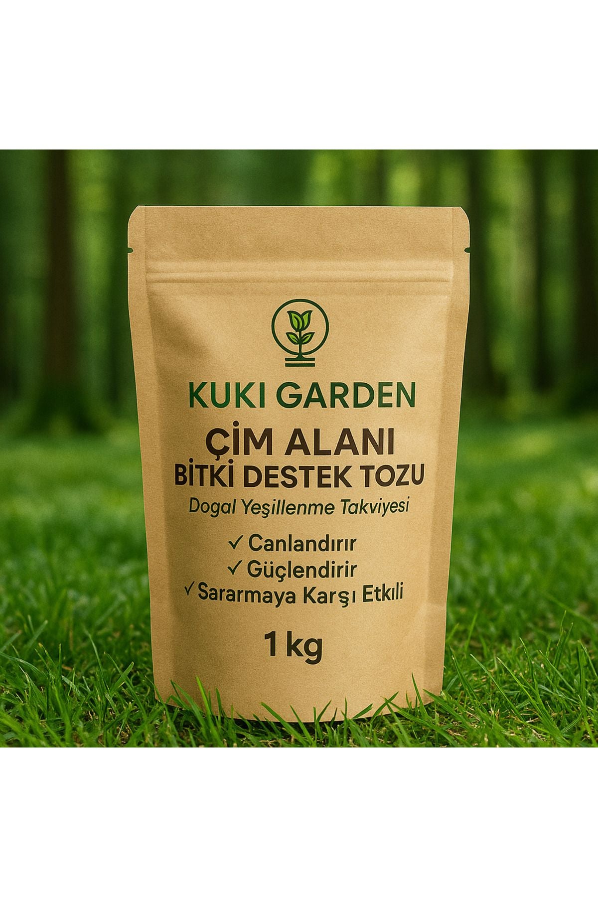 - Çim Alanı Bitki Destek Tozu – 1000 g – Doğal Yeşillenme Takviyesi