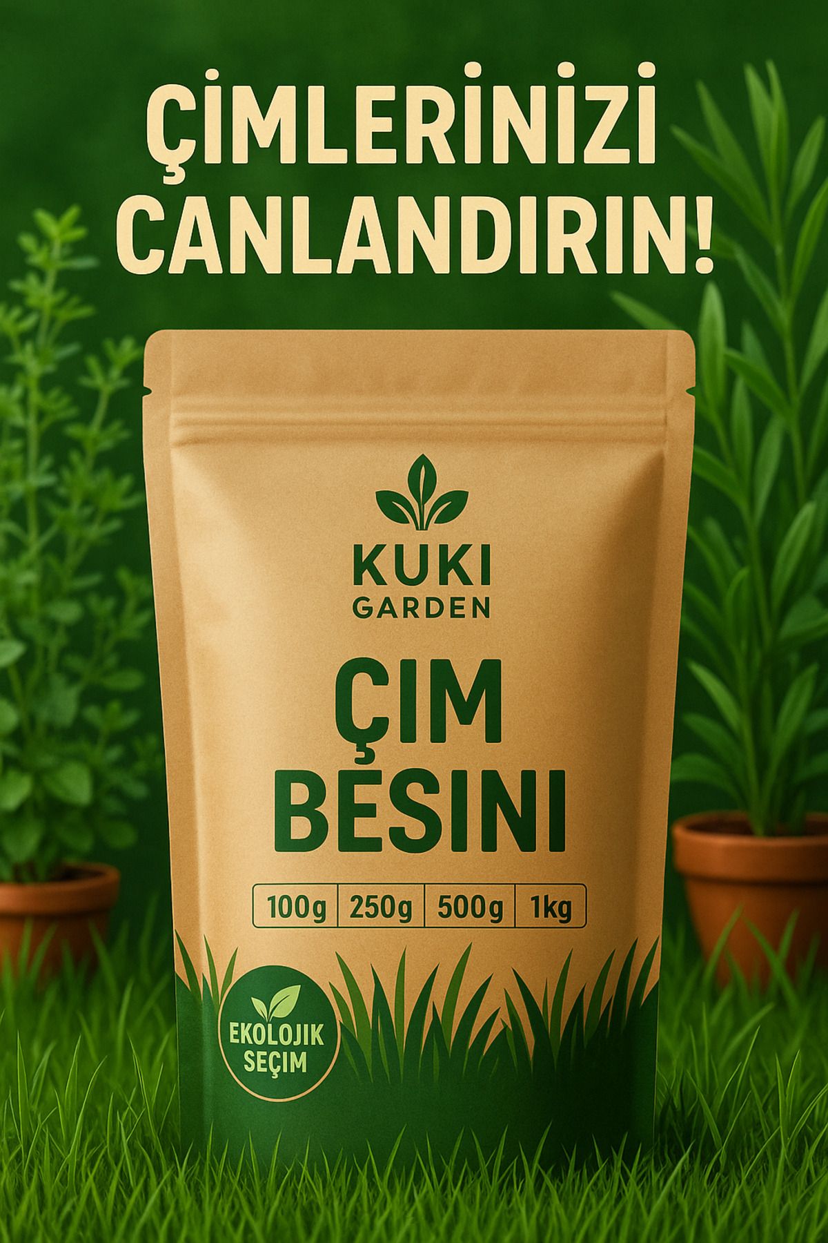 - Çim Alanı Bitki Destek Tozu – 1000 g – Doğal Yeşillenme Takviyesi