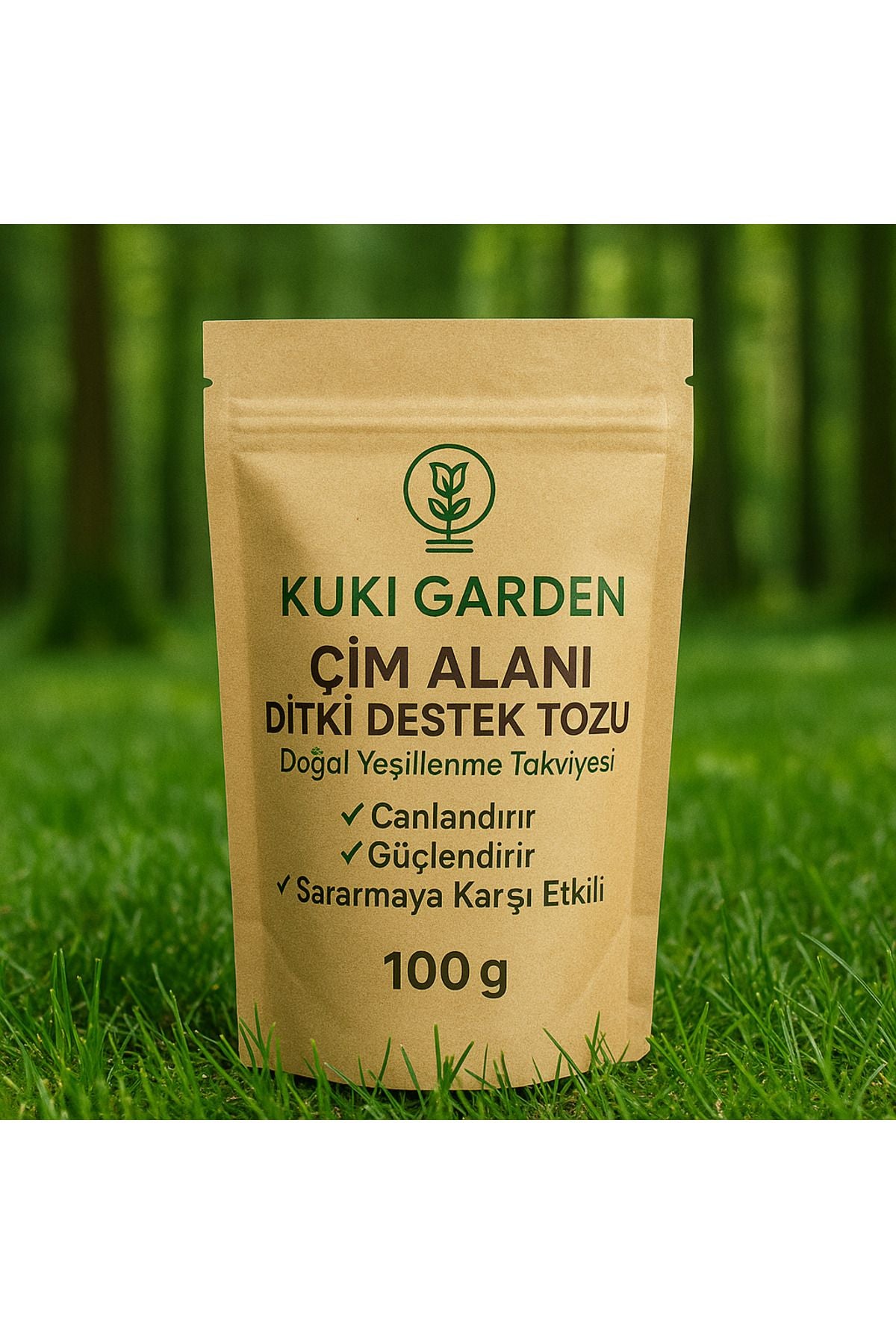 – Çim Alanı Bitki Destek Tozu – 100 g – Doğal Yeşillenme Takviyesi