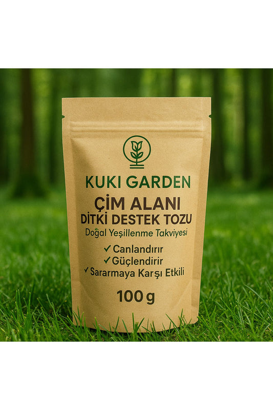 – Çim Alanı Bitki Destek Tozu – 100 g – Doğal Yeşillenme Takviyesi